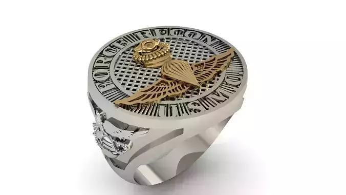 US MARINE CORPS FORCE RECON USMC RINGS 3D model