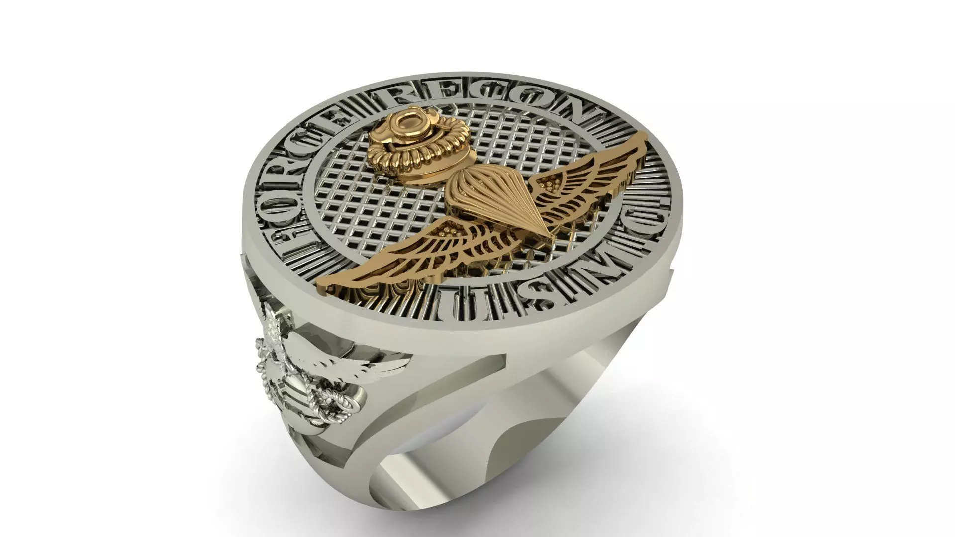 US MARINE CORPS FORCE RECON USMC RINGS 3D model_0