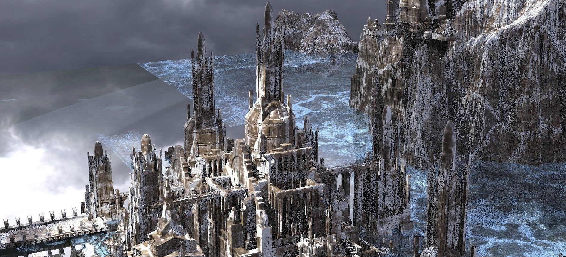 Fortress of Ice Kitbash 3D model_1