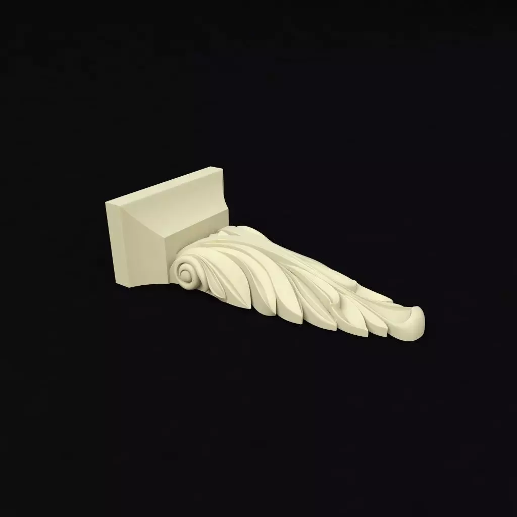 pilaster ornately carved piece of wood 3D model