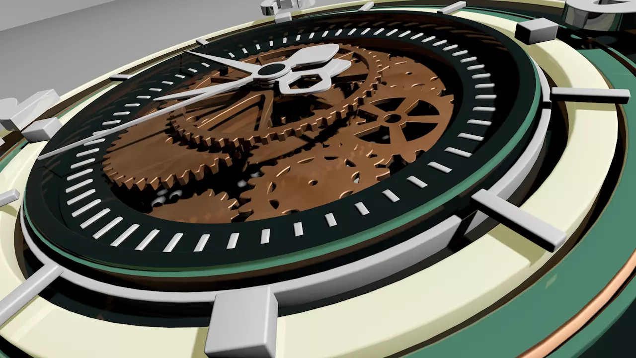 Watch mechanism and animation 3D model