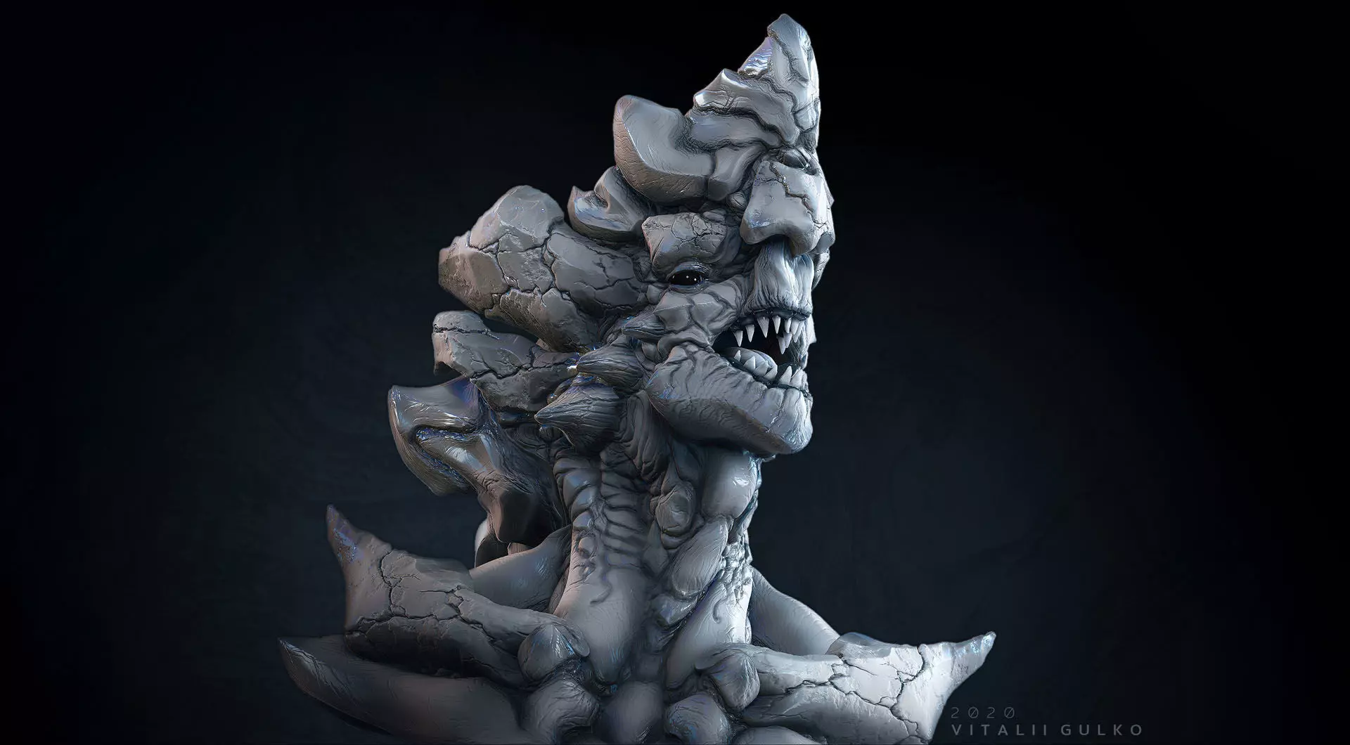 Demon bust for 3D printing 3D print model