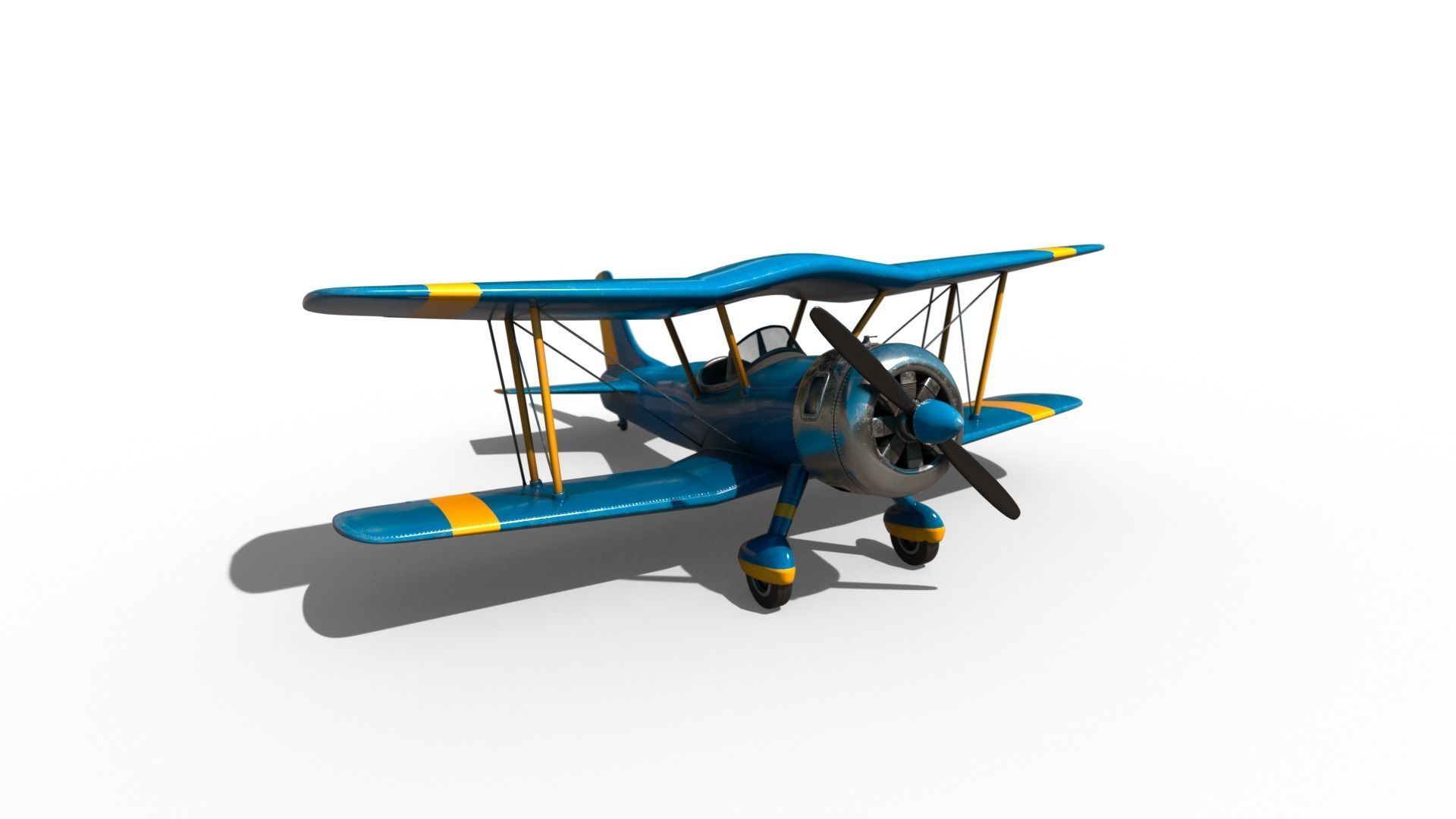 Biplane Y-893 3D model_2