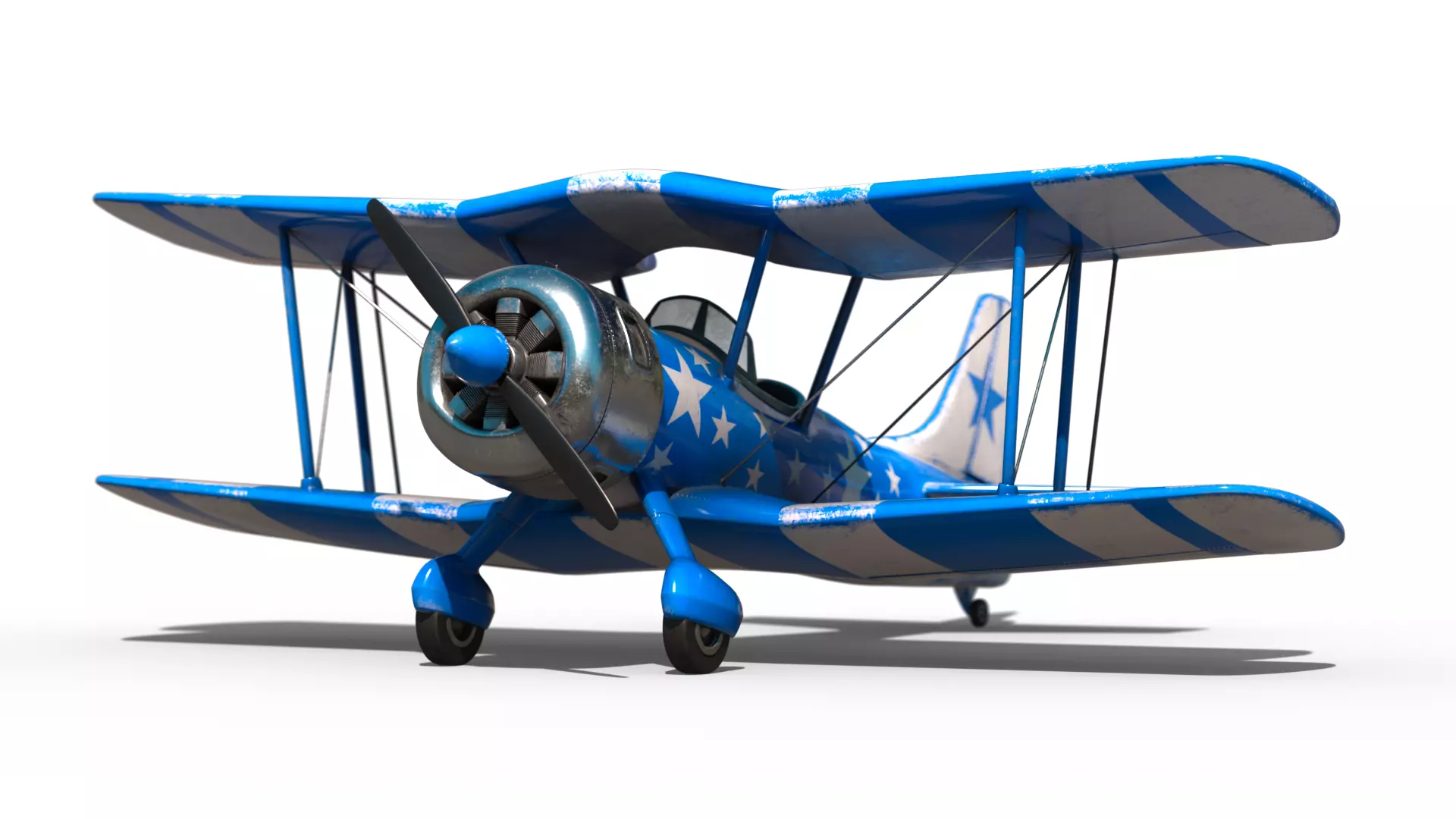 Biplane Y-893 3D model_0