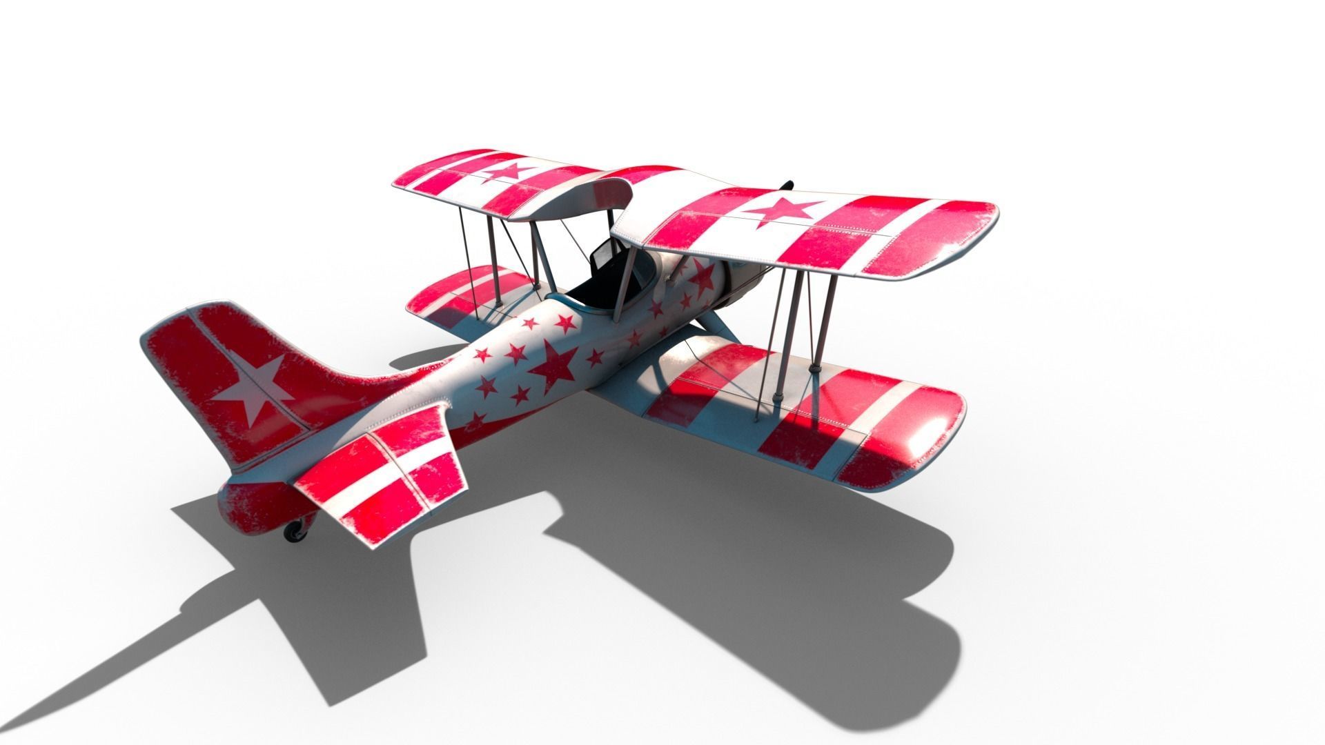 Biplane Y-893 3D model_4