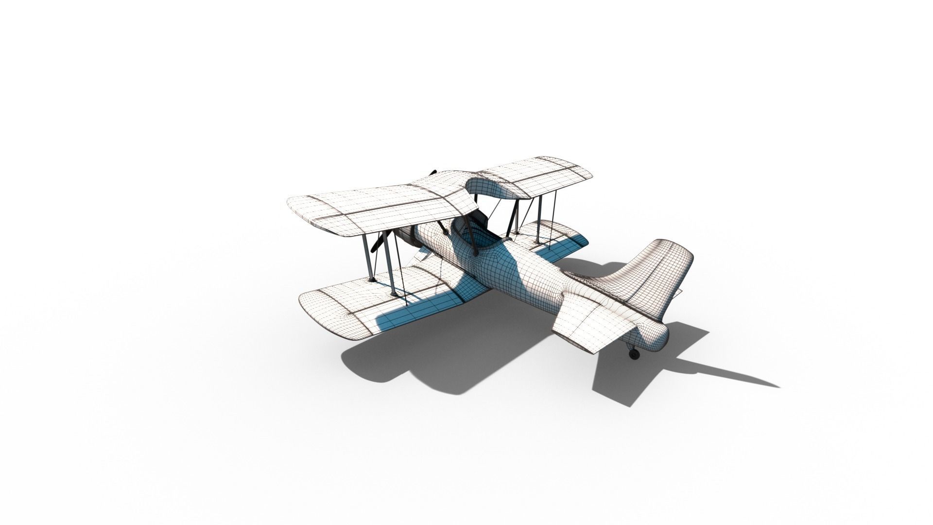 Biplane Y-893 3D model_6