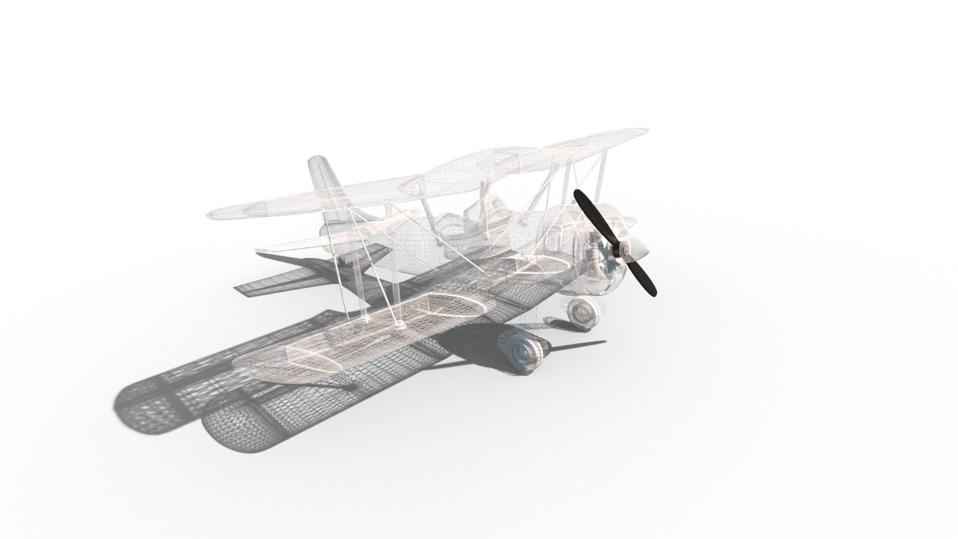 Biplane Y-893 3D model_5
