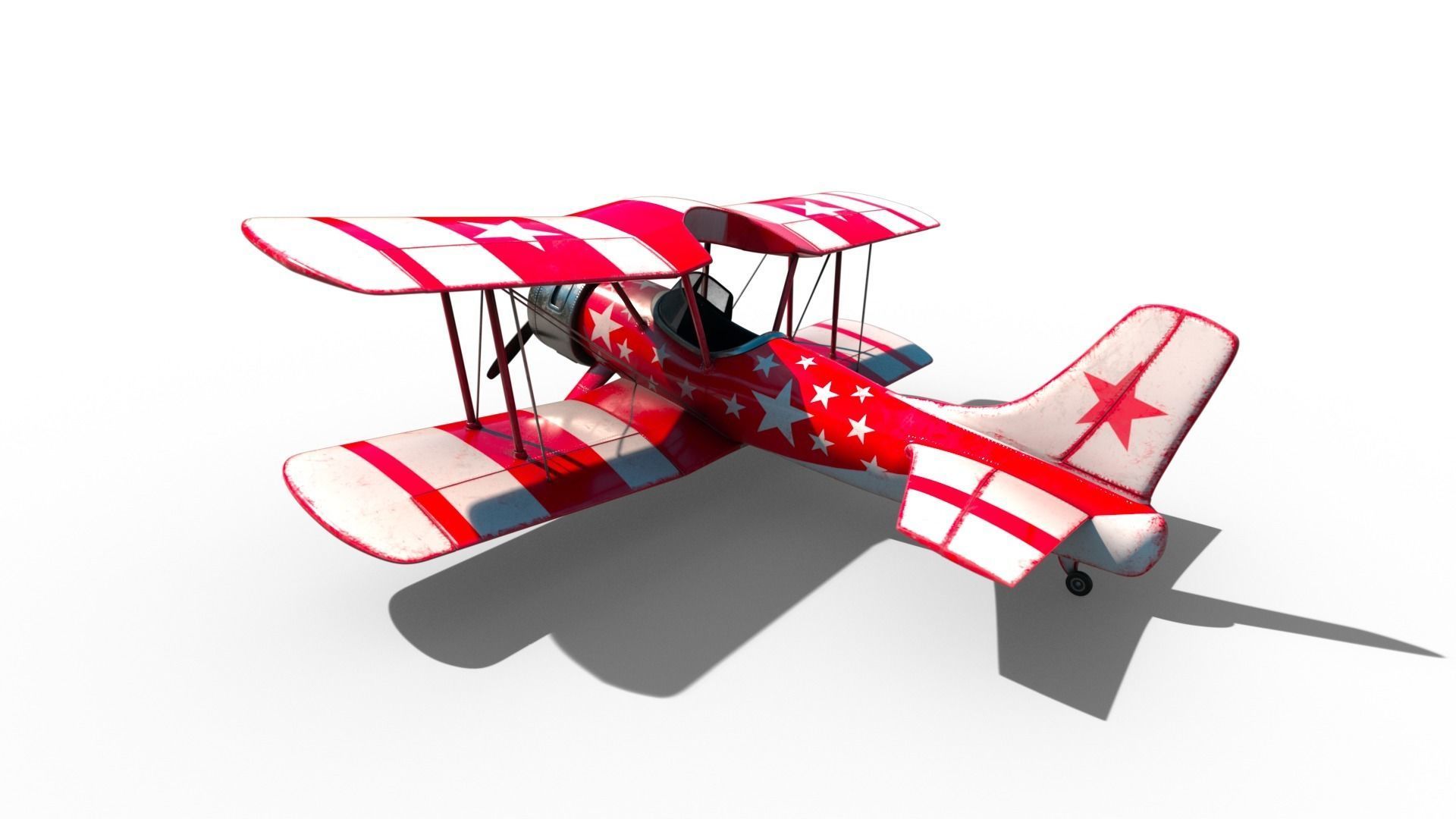 Biplane Y-893 3D model_3