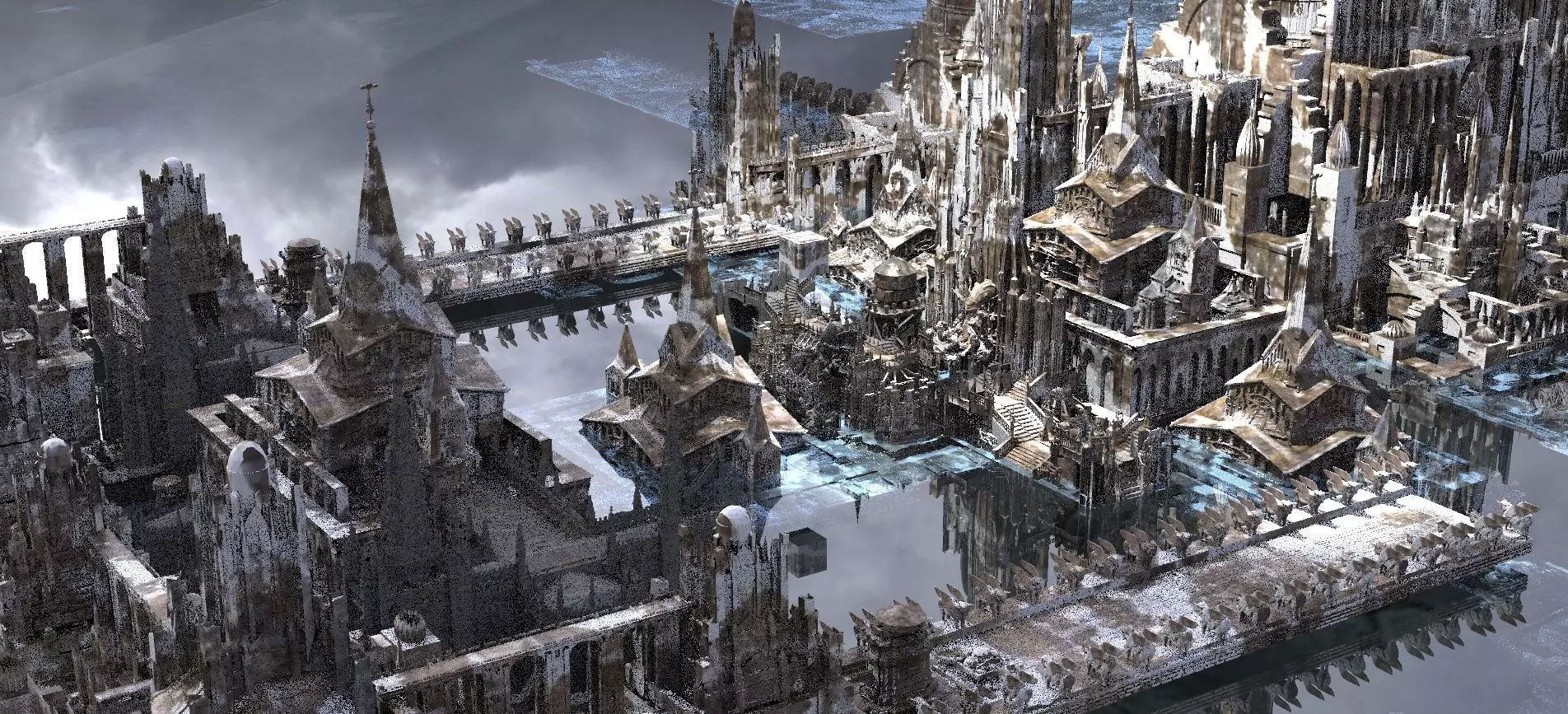 Holy Temple in Snow kit  bash 3D model_0