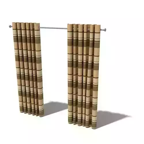 Brown Striped Curtains