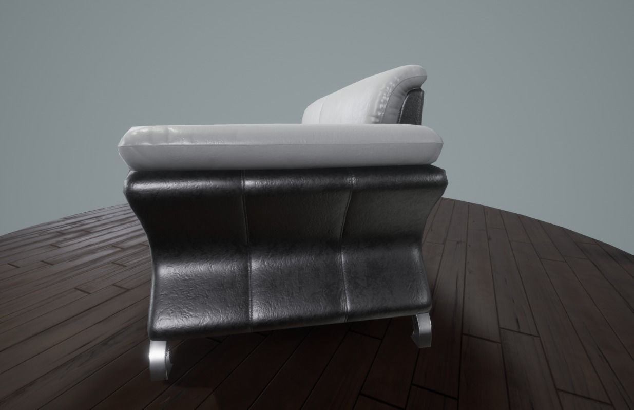 Leather Sofa Low-poly VR AR Low-poly 3D model_4