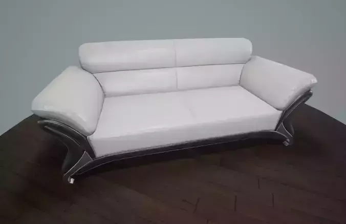 Leather Sofa Low-poly VR AR Low-poly 3D model