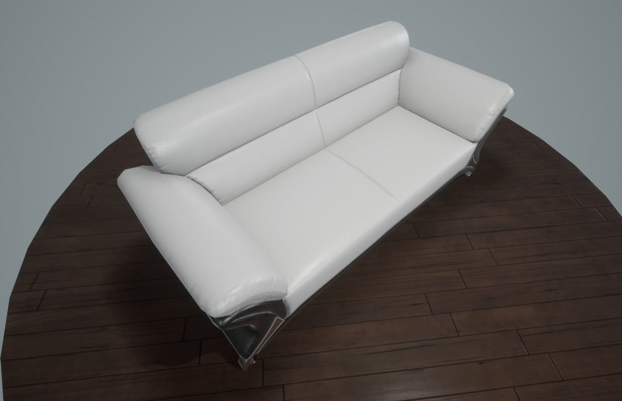 Leather Sofa Low-poly VR AR Low-poly 3D model_8