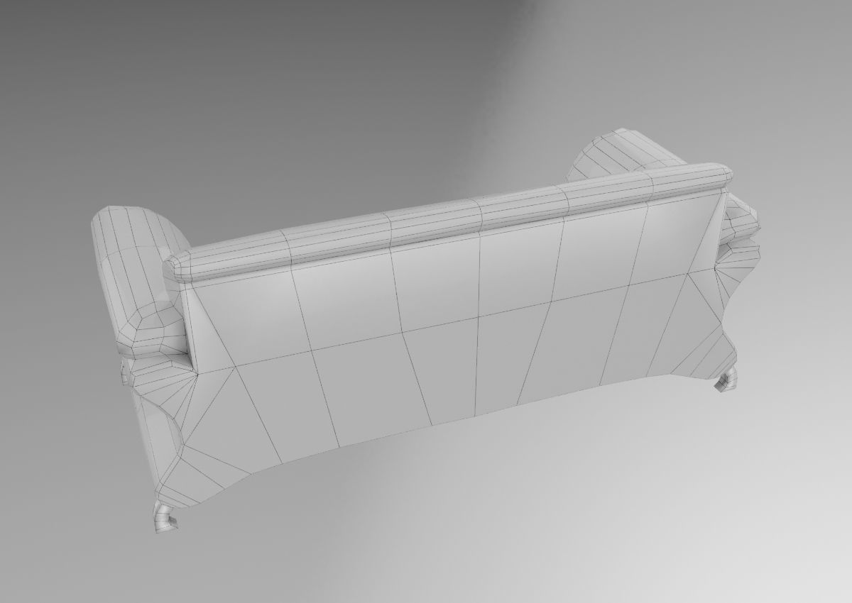 Leather Sofa Low-poly VR AR Low-poly 3D model_10