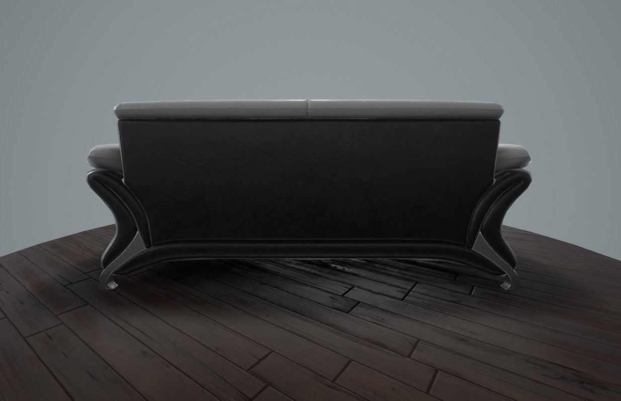 Leather Sofa Low-poly VR AR Low-poly 3D model_6