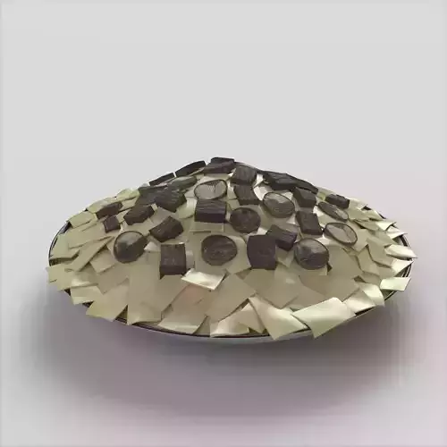 Beshbarmak pie with chocolate chips on top Low-poly 3D model