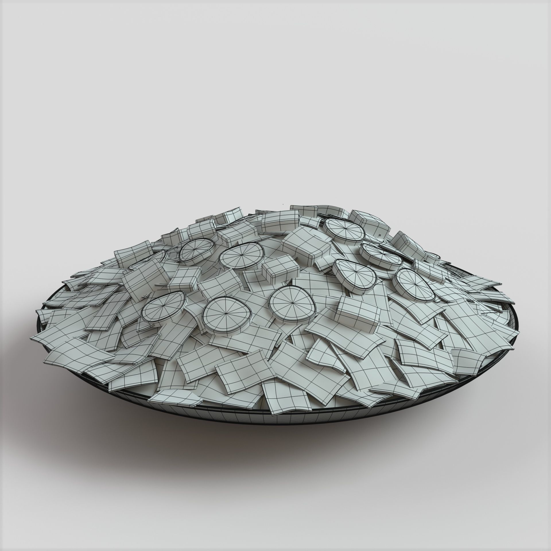 Beshbarmak pie with chocolate chips on top Low-poly 3D model_6