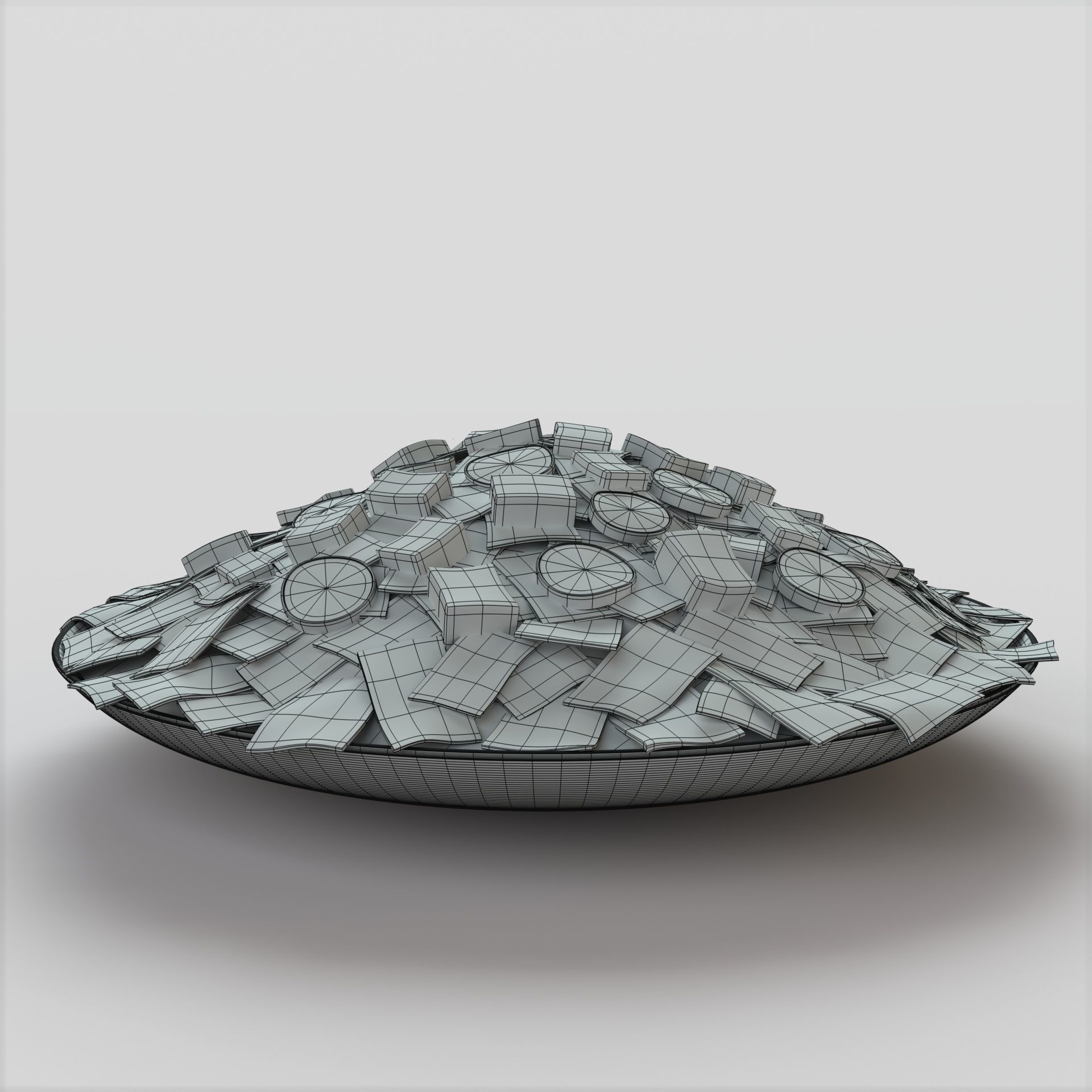 Beshbarmak pie with chocolate chips on top Low-poly 3D model_8