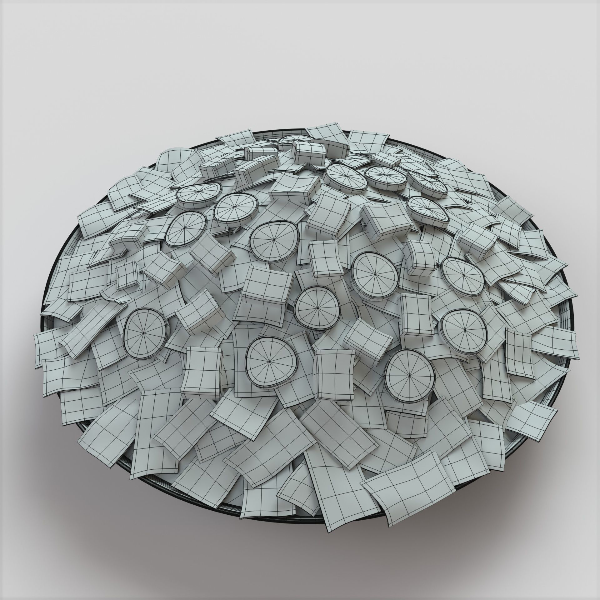 Beshbarmak pie with chocolate chips on top Low-poly 3D model_7