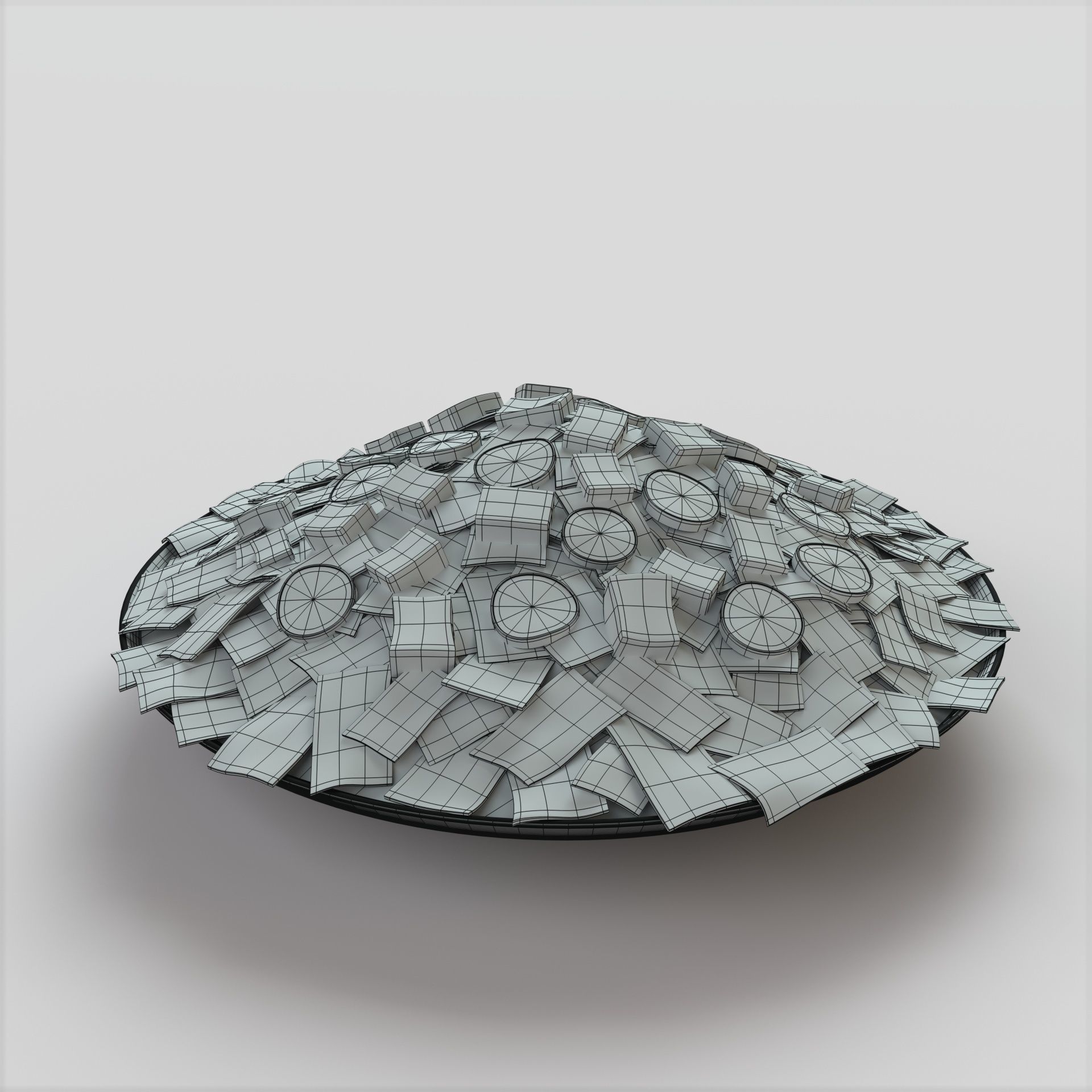 Beshbarmak pie with chocolate chips on top Low-poly 3D model_5