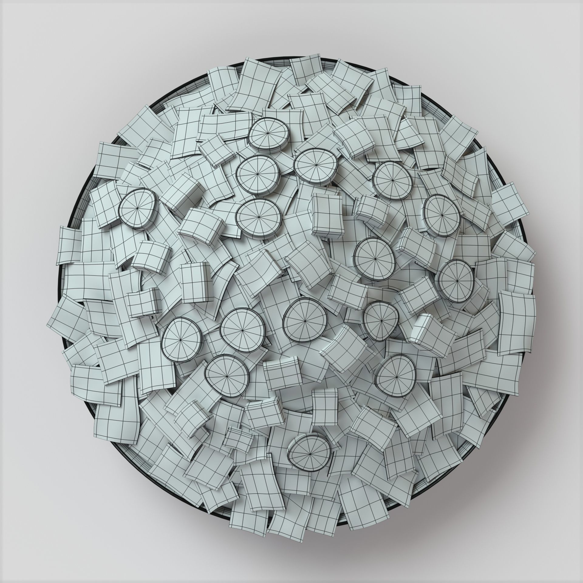 Beshbarmak pie with chocolate chips on top Low-poly 3D model_9