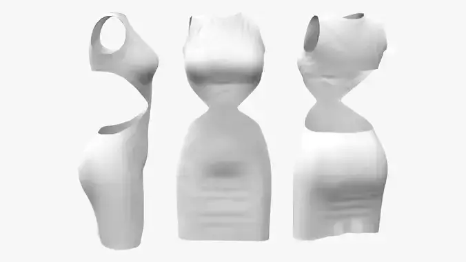 White Bare Back Dress