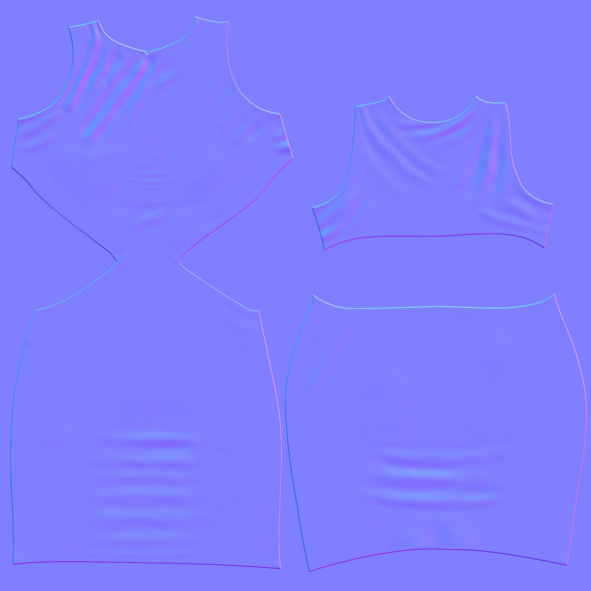 White Bare Back Dress Low-poly 3D model_7
