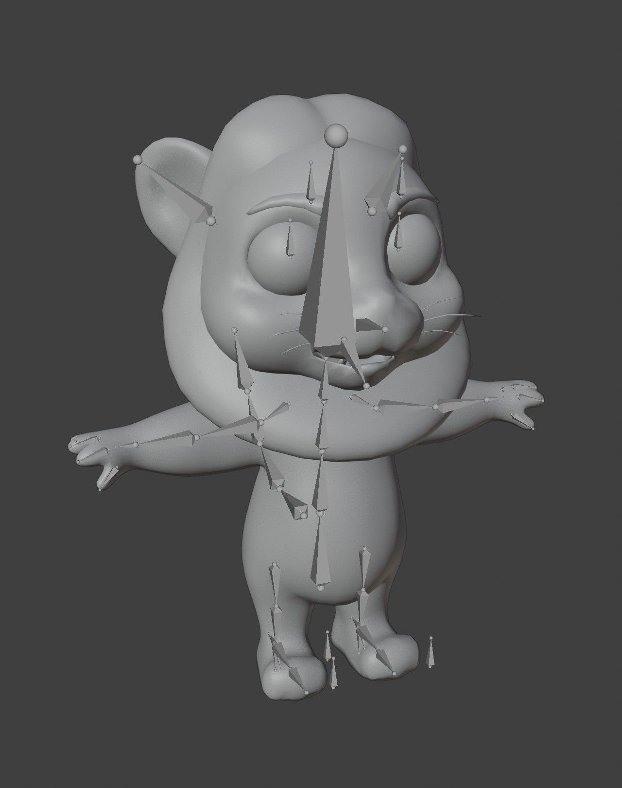 Cartoon Lion Rigged Base Mesh 3D Model Low-poly 3D model_3