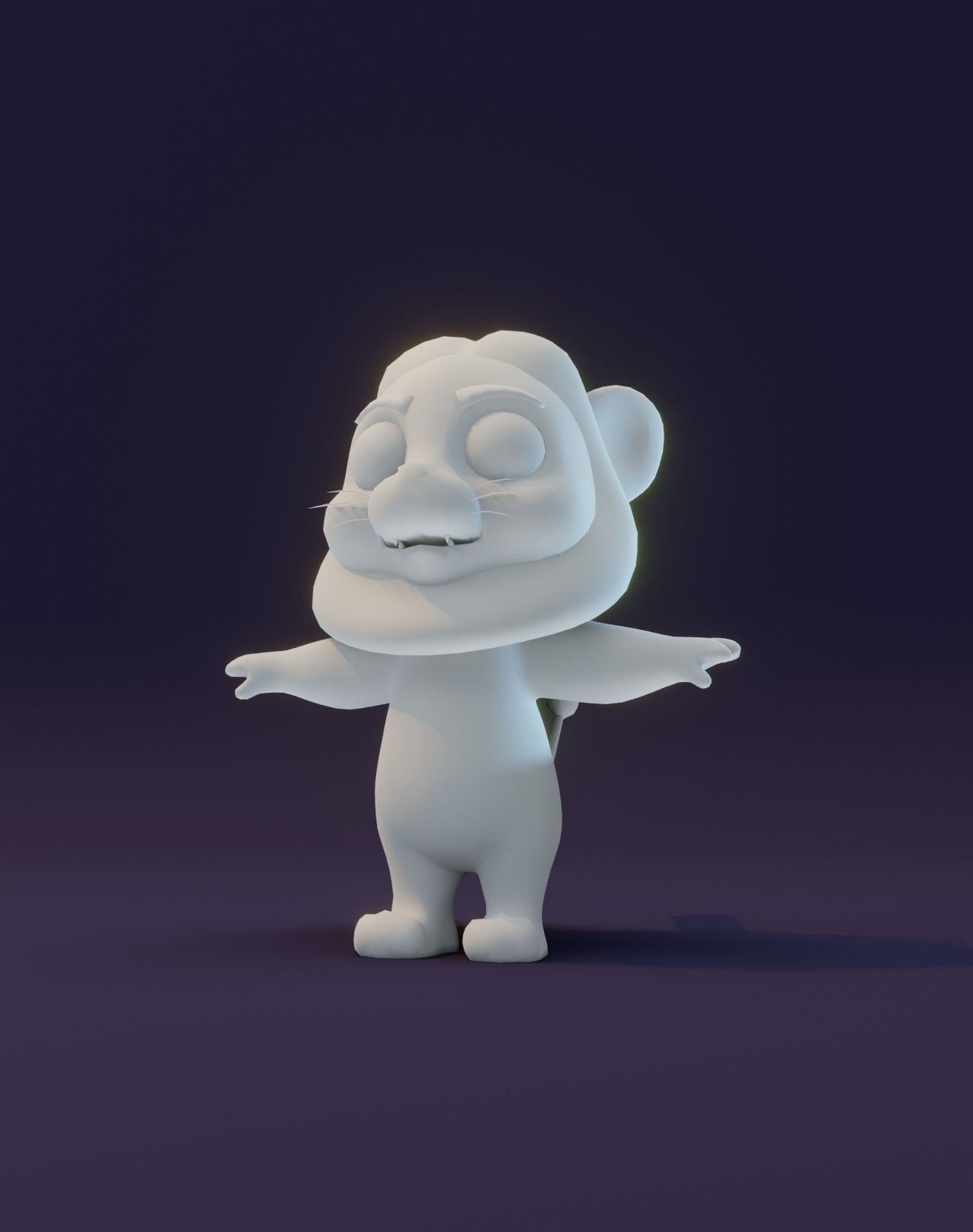 Cartoon Lion Rigged Base Mesh 3D Model Low-poly 3D model_9