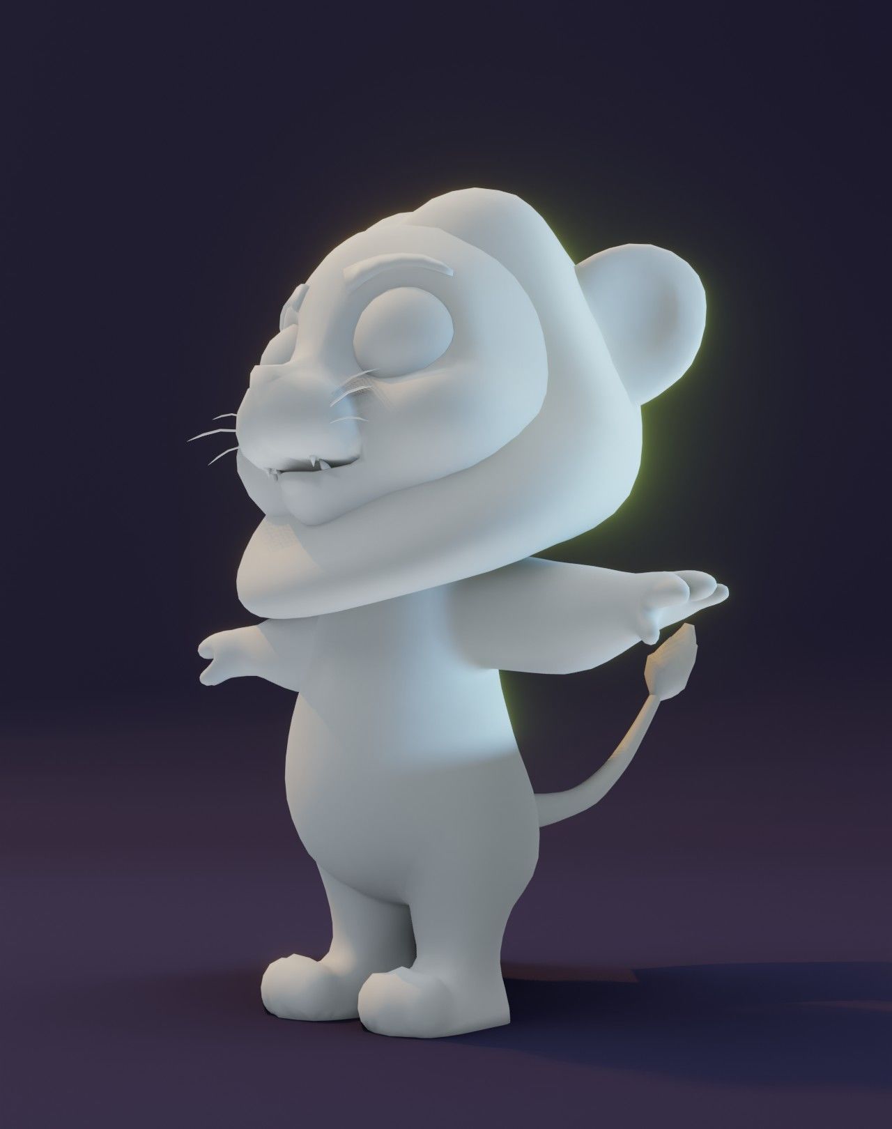 Cartoon Lion Rigged Base Mesh 3D Model Low-poly 3D model_13