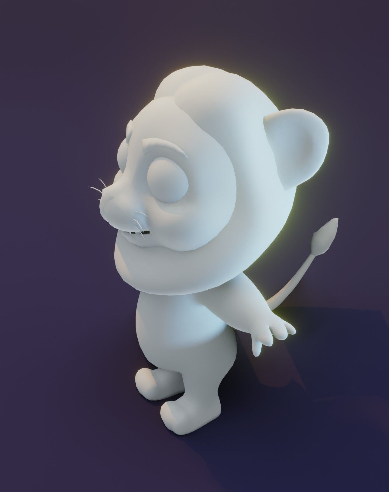 Cartoon Lion Rigged Base Mesh 3D Model Low-poly 3D model_5