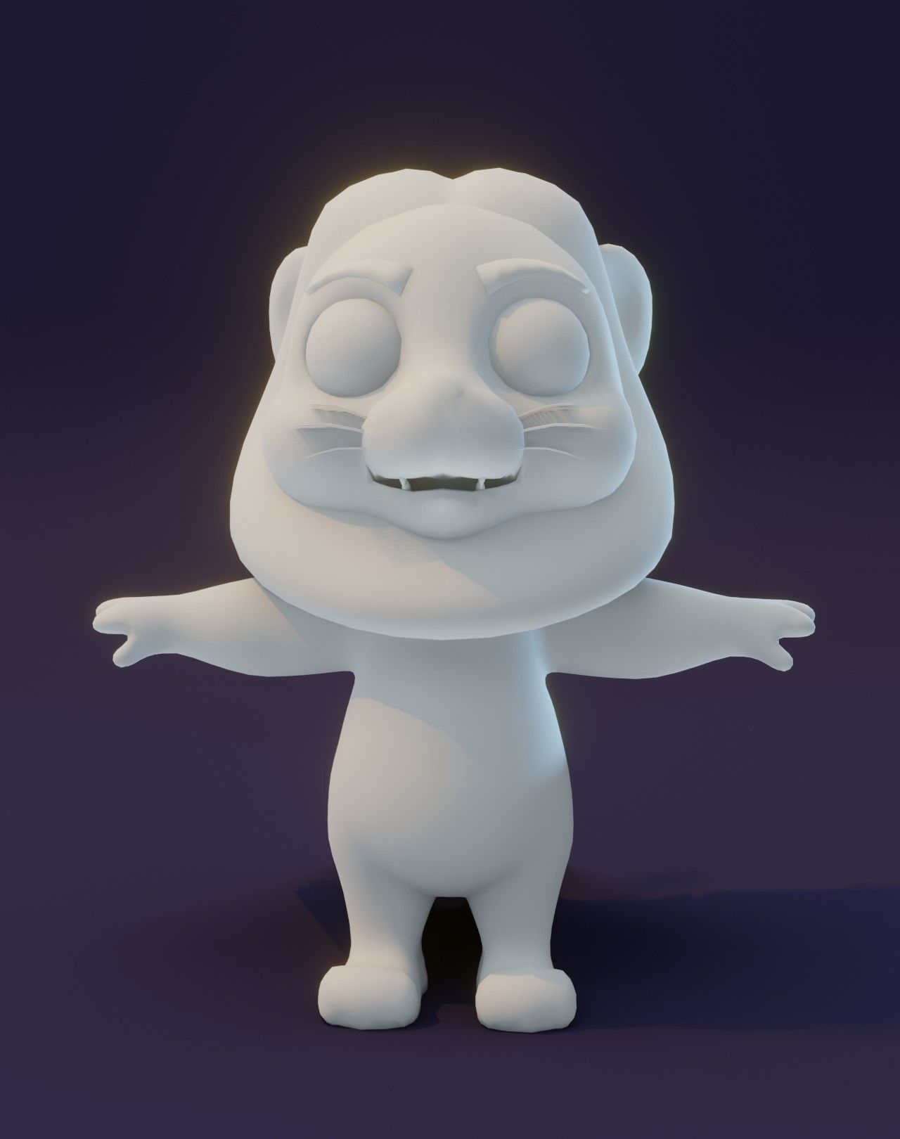 Cartoon Lion Rigged Base Mesh 3D Model Low-poly 3D model_4