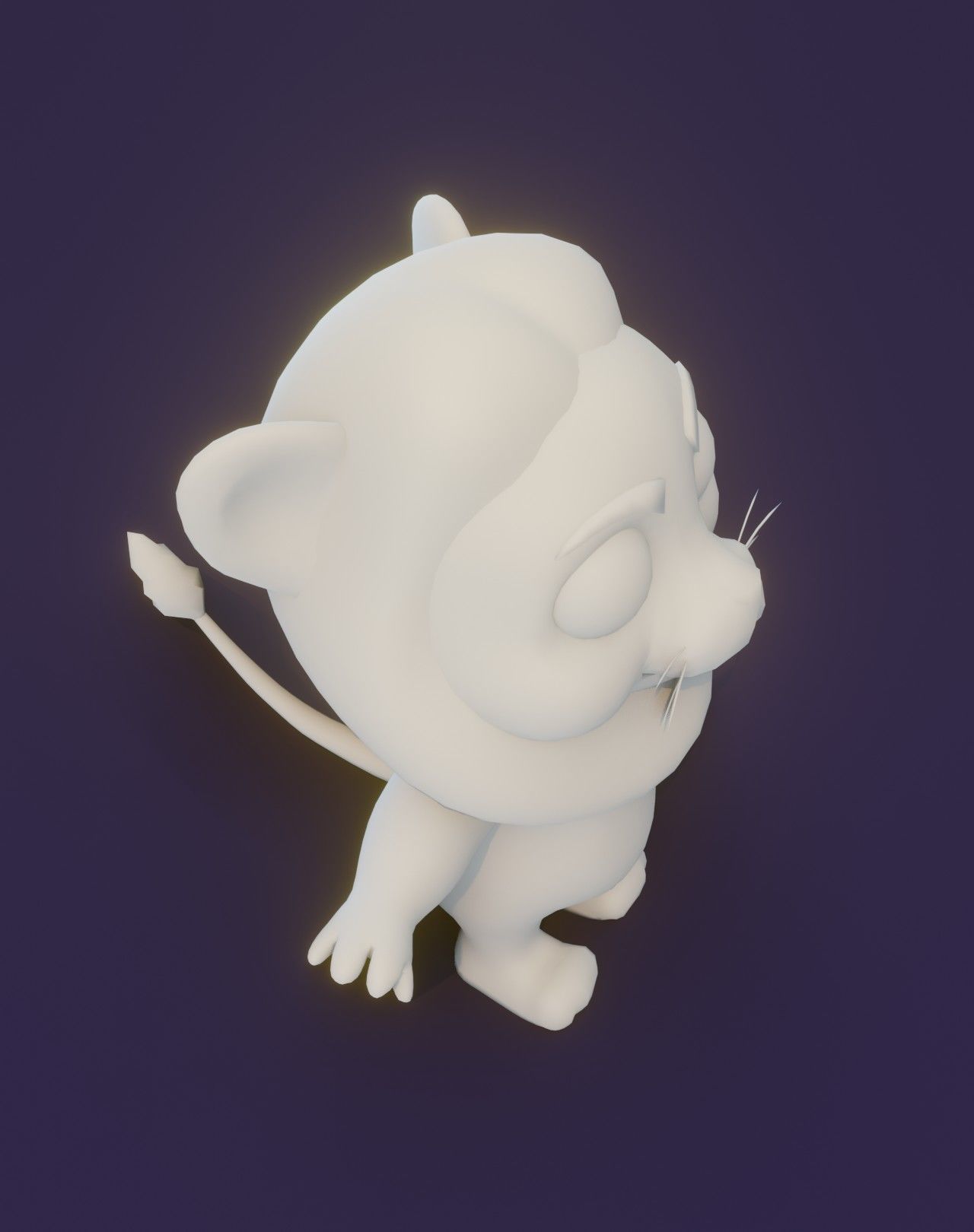 Cartoon Lion Rigged Base Mesh 3D Model Low-poly 3D model_19