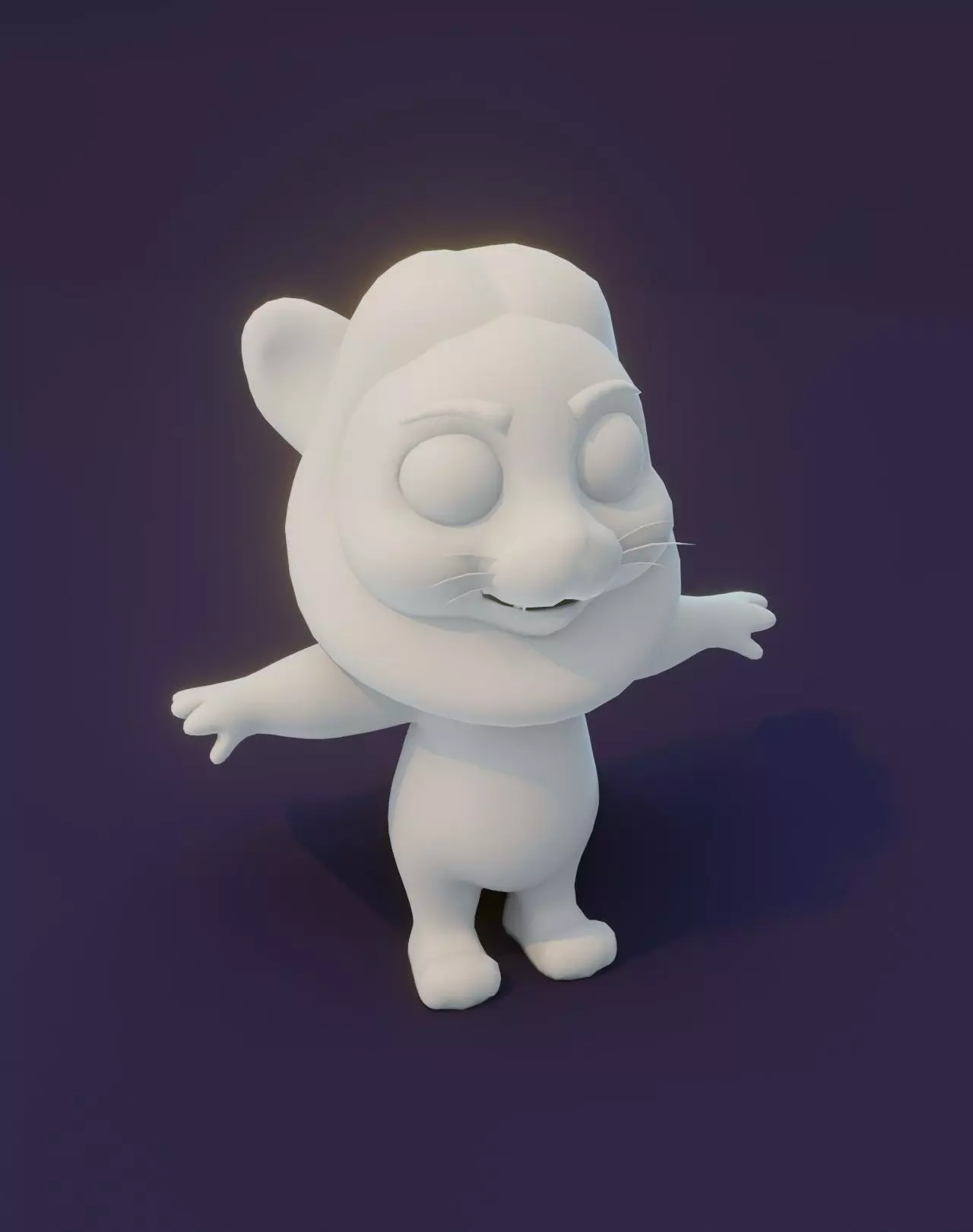 Cartoon Lion Rigged Base Mesh 3D Model Low-poly 3D model_0
