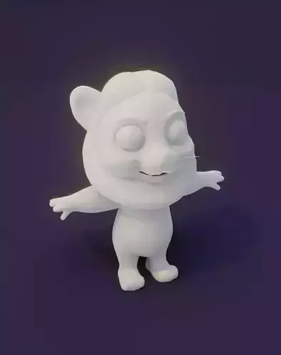 Cartoon Lion Rigged Base Mesh 3D Model Low-poly 3D model