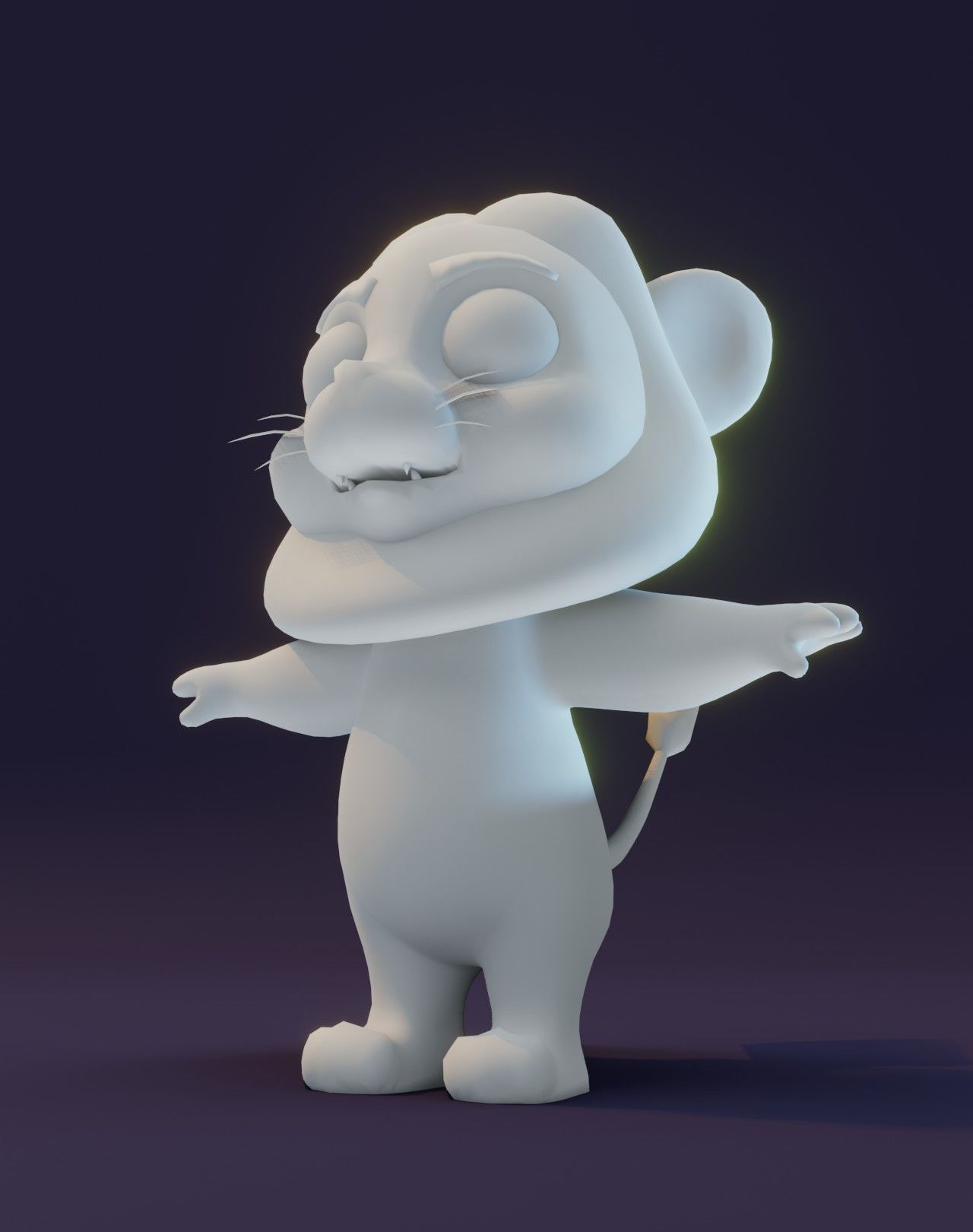 Cartoon Lion Rigged Base Mesh 3D Model Low-poly 3D model_16