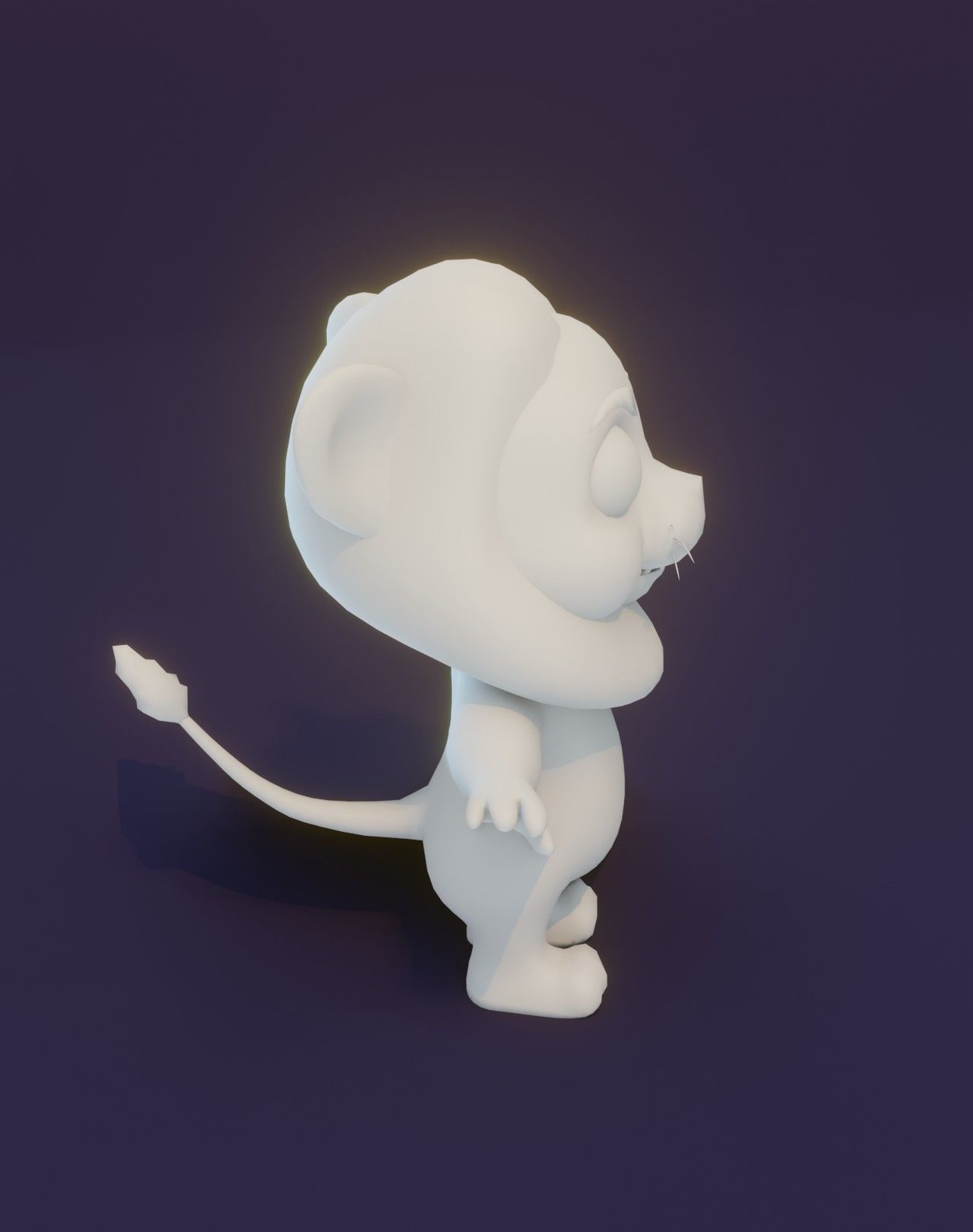 Cartoon Lion Rigged Base Mesh 3D Model Low-poly 3D model_11