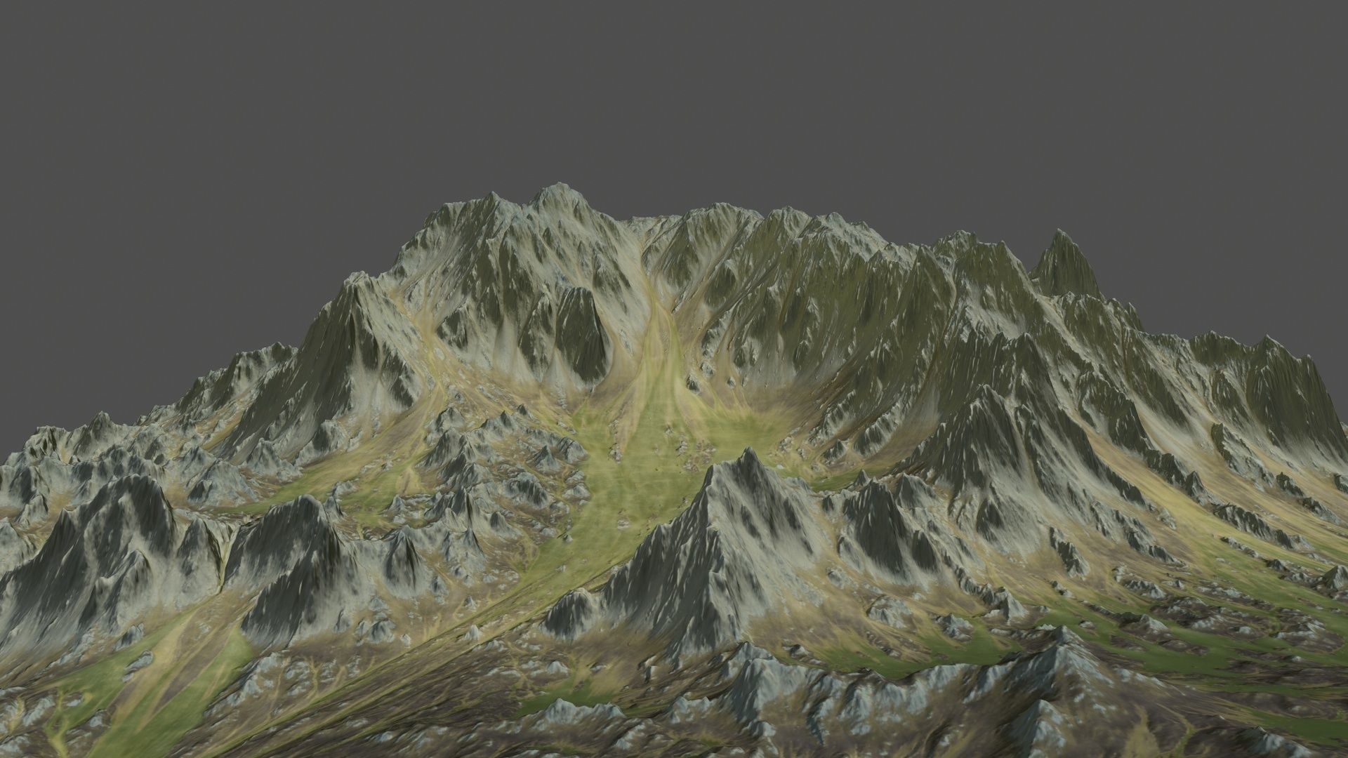 Terrain mountain Low-poly 3D model_11