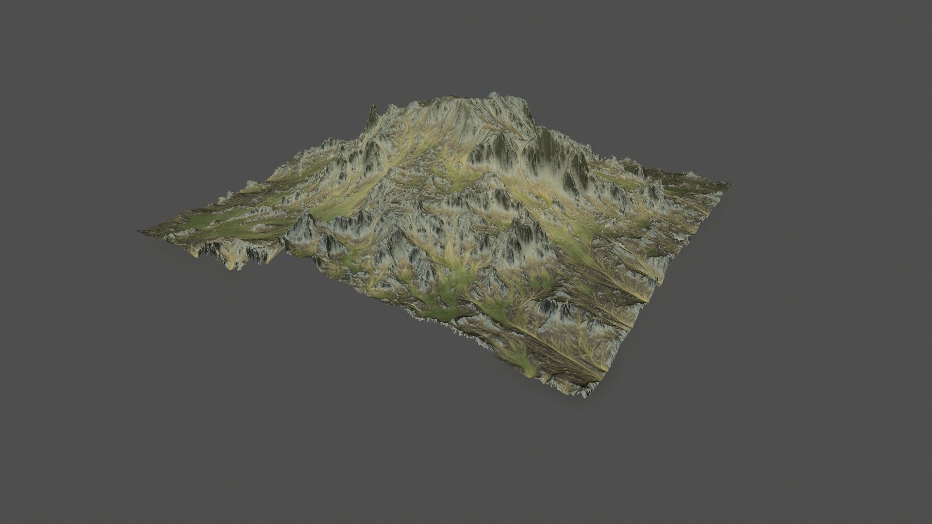 Terrain mountain Low-poly 3D model_3