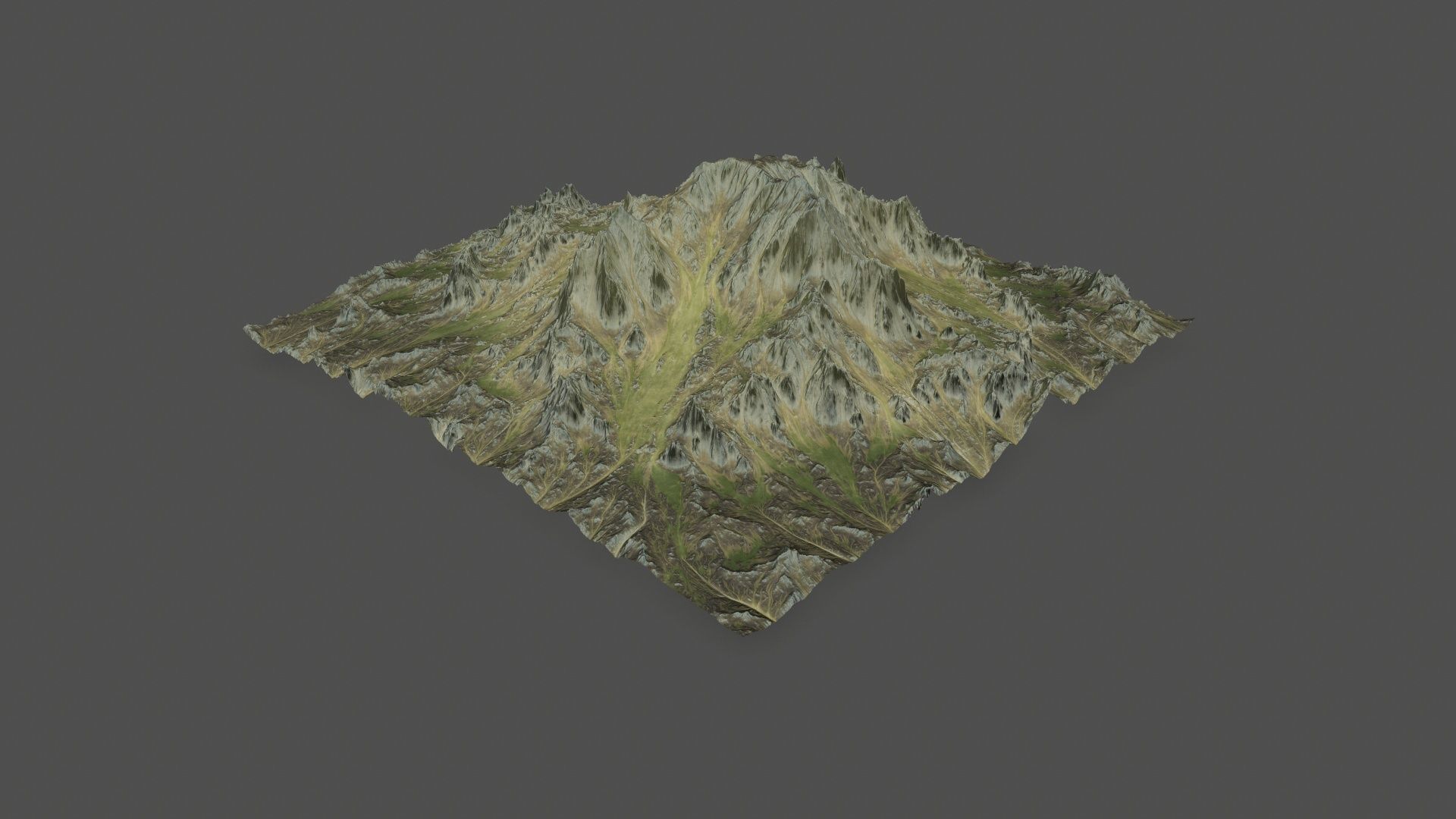 Terrain mountain Low-poly 3D model_1