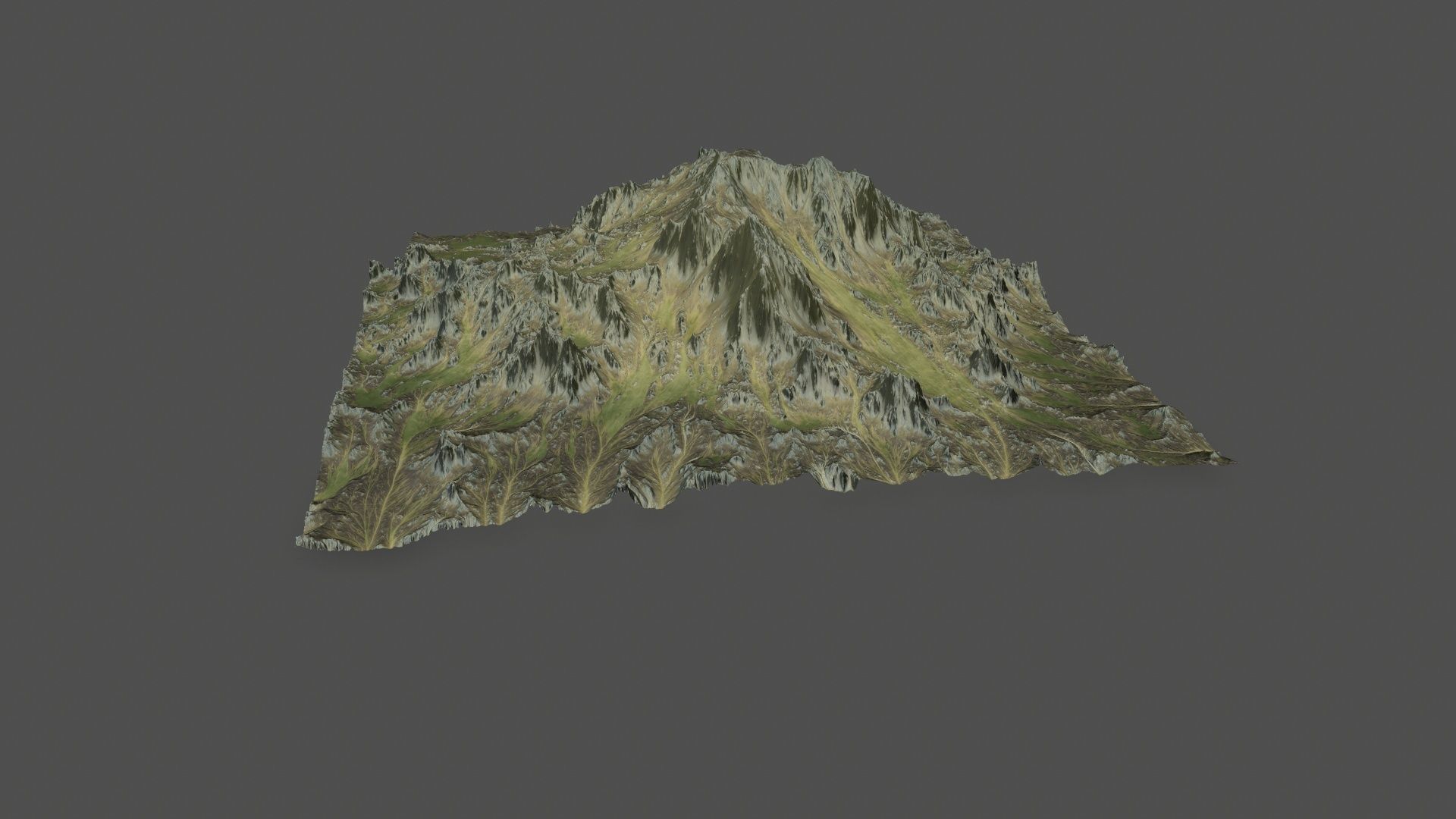 Terrain mountain Low-poly 3D model_2