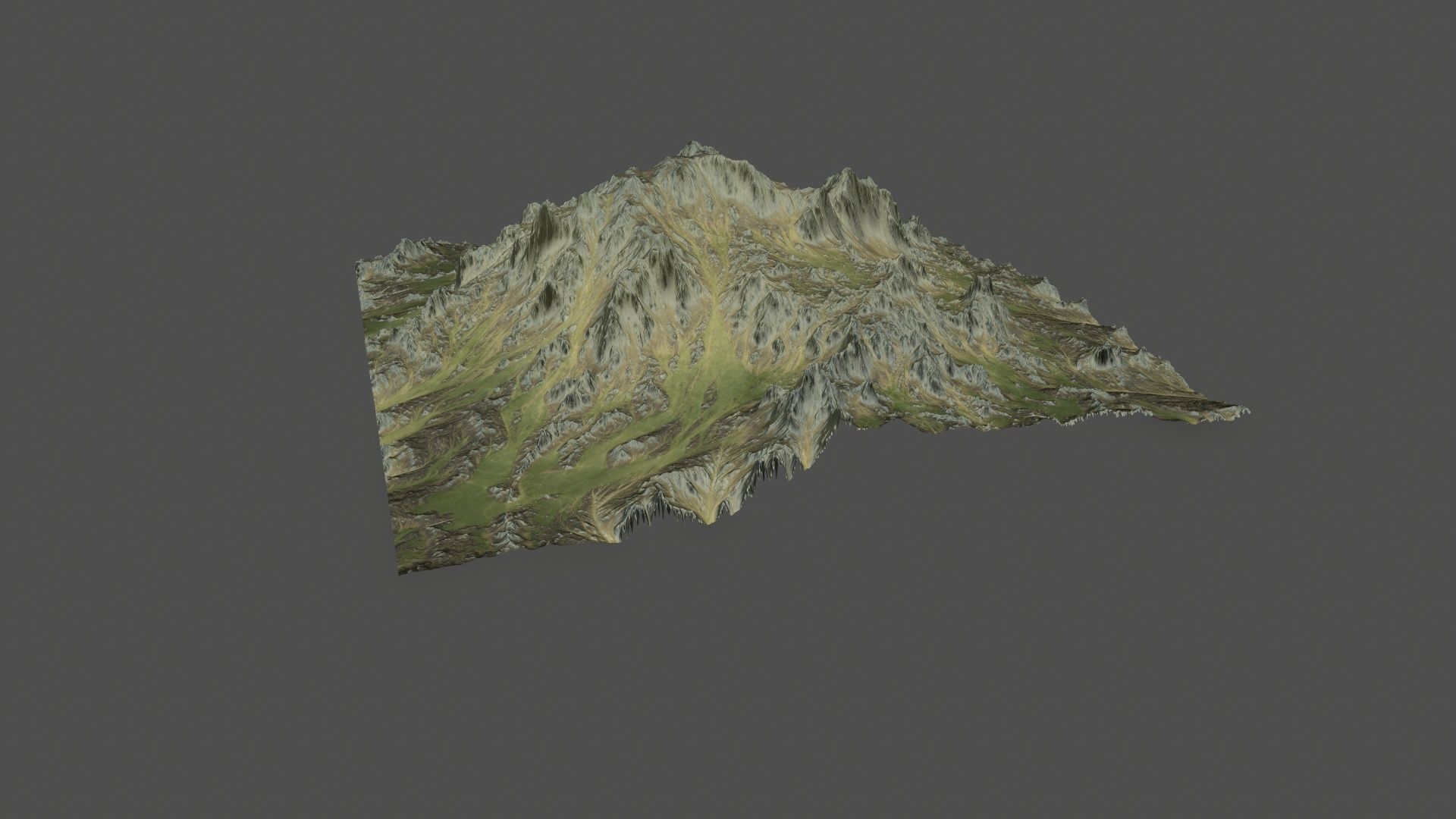 Terrain mountain Low-poly 3D model_4