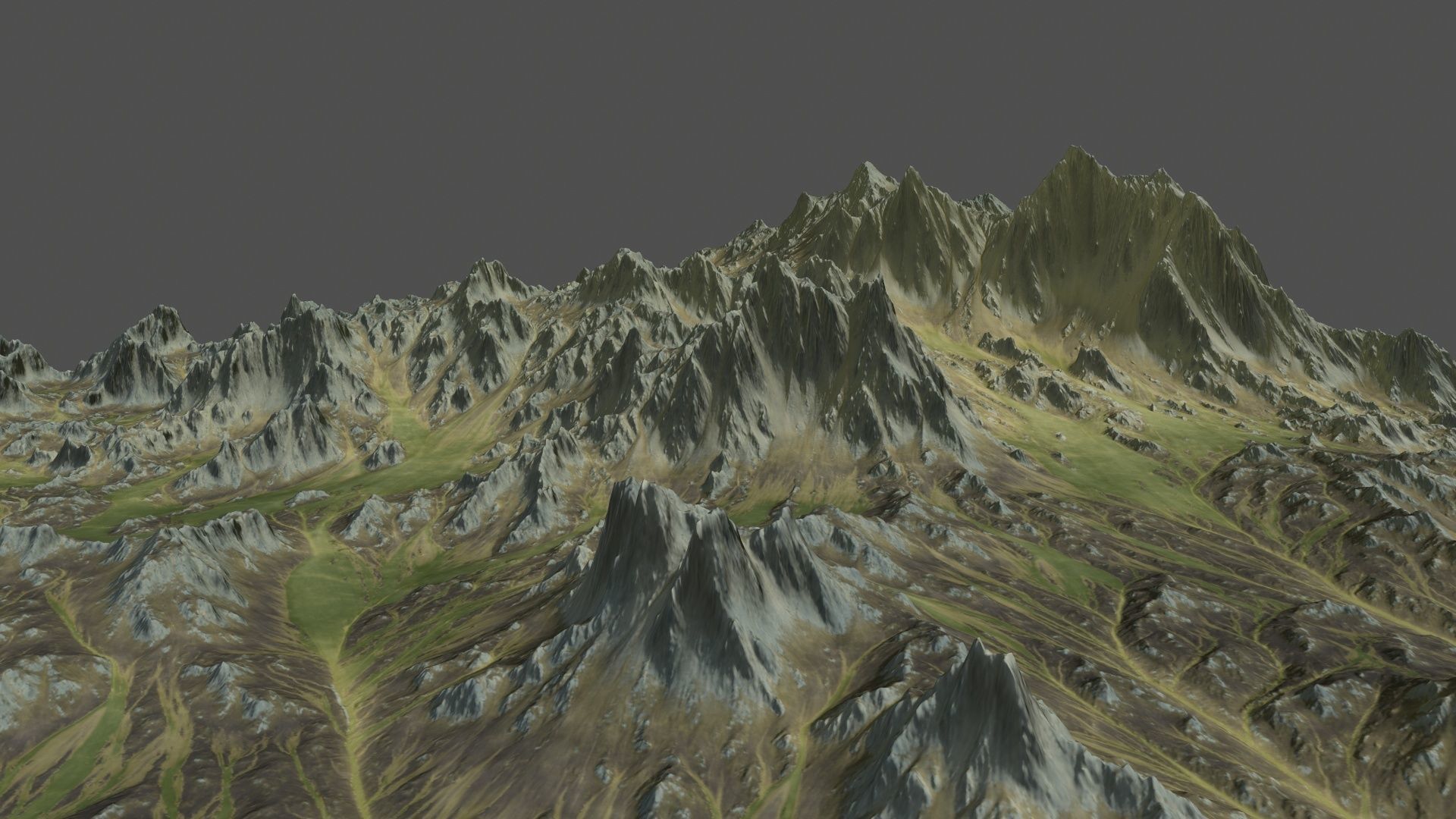 Terrain mountain Low-poly 3D model_8