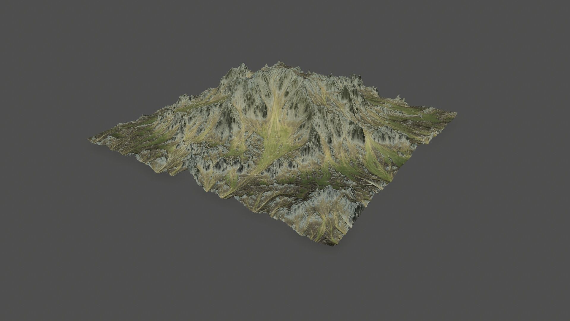 Terrain mountain Low-poly 3D model_6