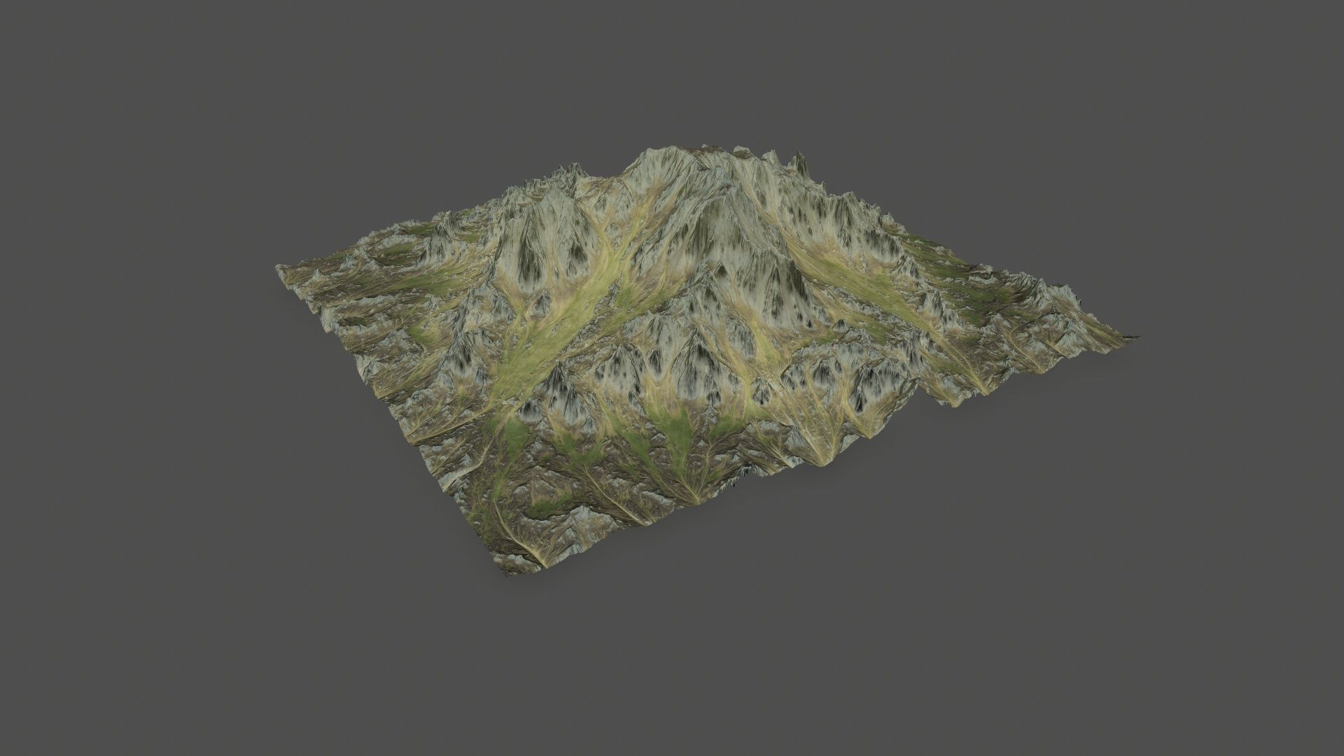 Terrain mountain Low-poly 3D model_7