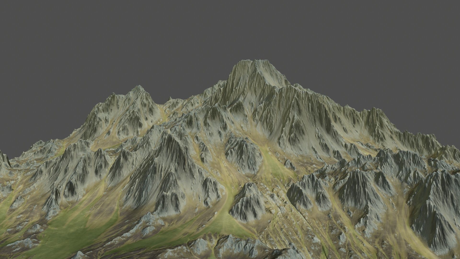 Terrain mountain Low-poly 3D model_10