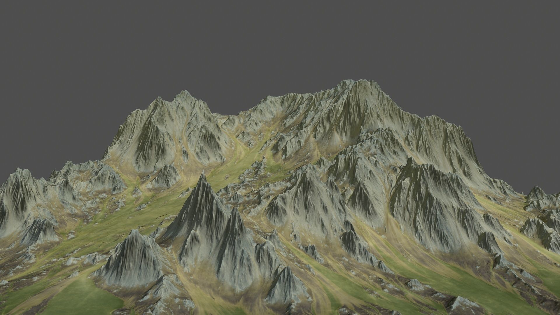 Terrain mountain Low-poly 3D model_9