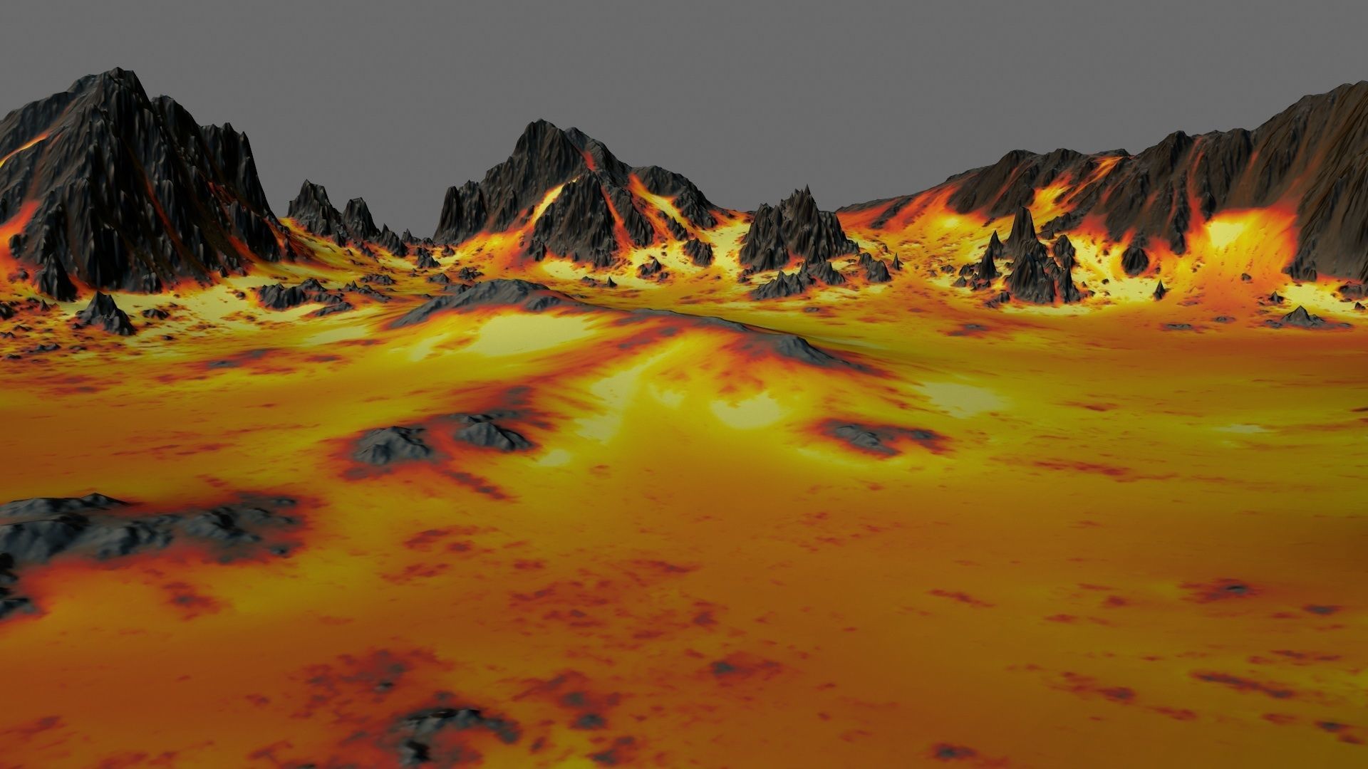 Volcano fire on piece of paper Low-poly 3D model_18