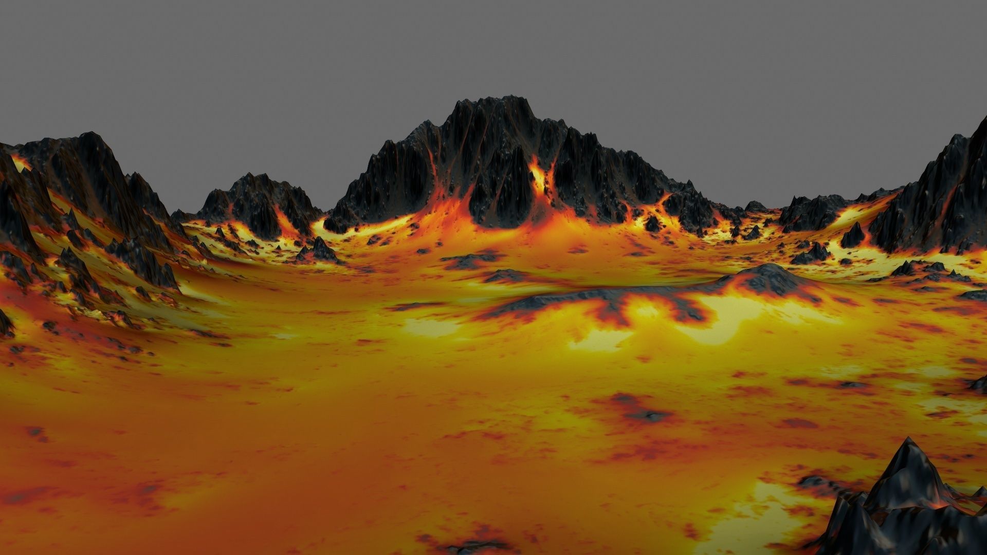 Volcano fire on piece of paper Low-poly 3D model_17