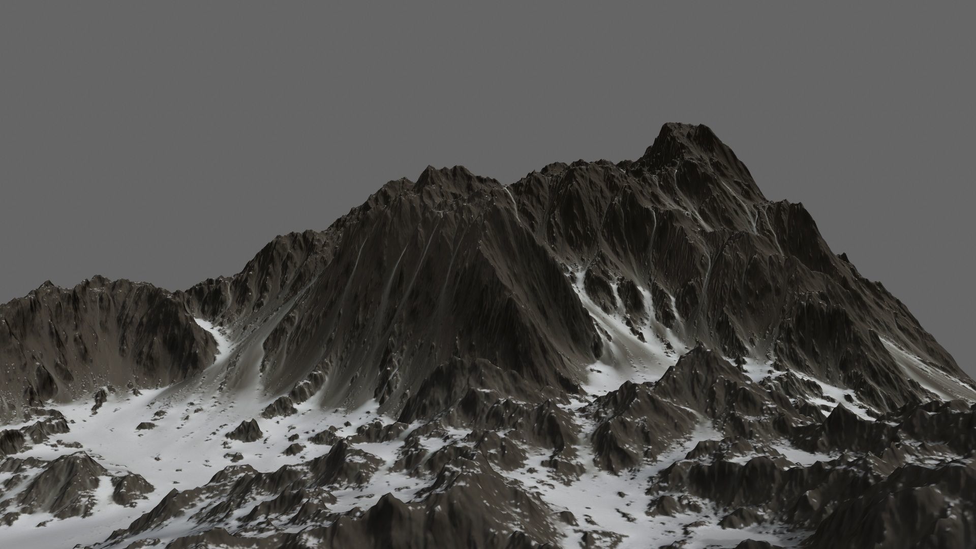 Snow Mountain Low-poly 3D model_2